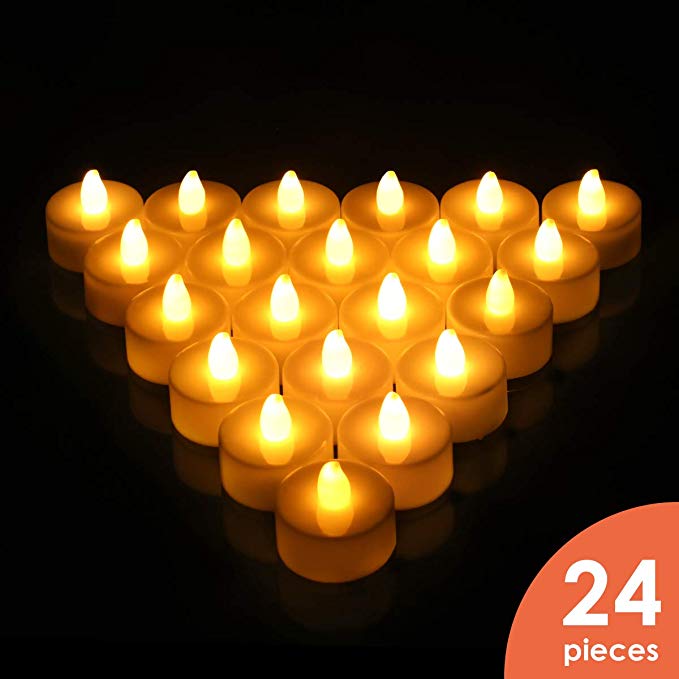 Flameless Candles, LED Tea Light Candles With Battery-Powered wedding Candles Decorations For Parties Events Tealight Candles (24 Pack)
