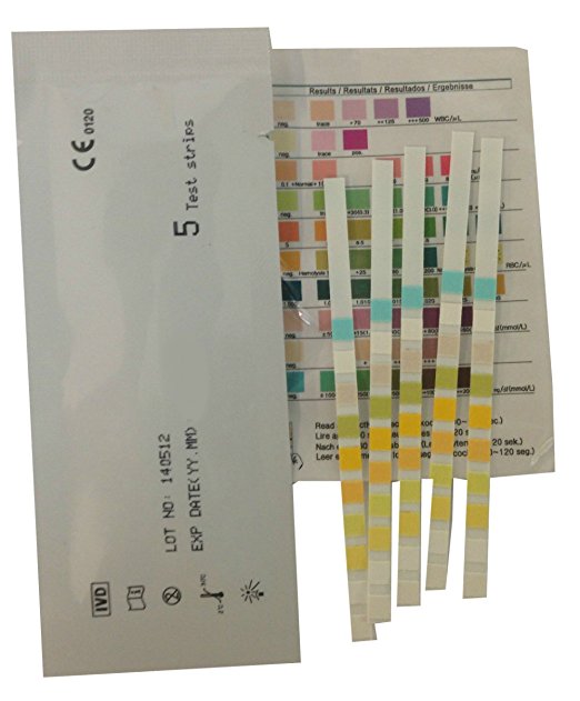5 x Urinalysis Multisticks Strips -10 Parameter Professional/GP Urine Tests - pH / Glucose / Ketone / Liver & Kidney Infection