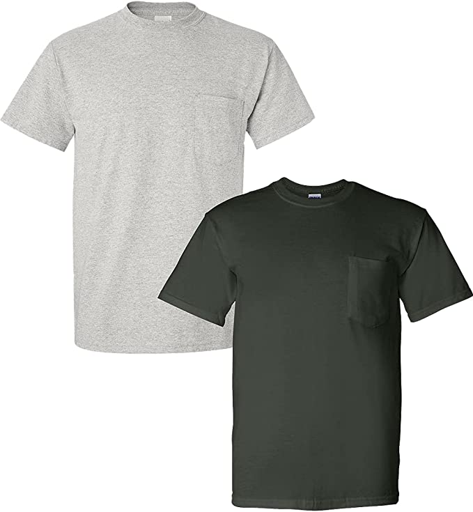 Gildan Men's DryBlend Workwear T-Shirts with Pocket, 2-Pack