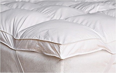 Goose Feather & Down Duck Feather & Down Mattress Topper Cover White All Sizes (Single)