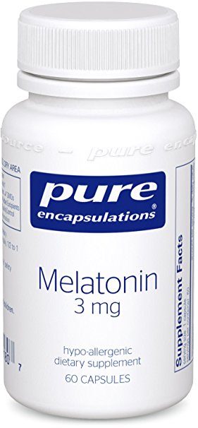 Pure Encapsulations - Melatonin 3 mg. - Hypoallergenic Supplement Supports the Body's Natural Sleep Cycle* - 60 Capsules