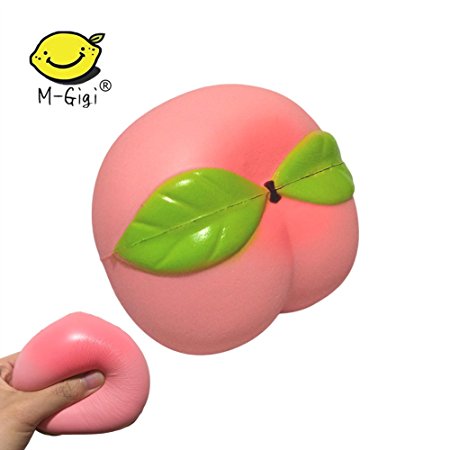 M-Gigi Peach Cream Scented Slow Rising Toy 4" Kawaii Cute Peach Squishy, 1Pcs
