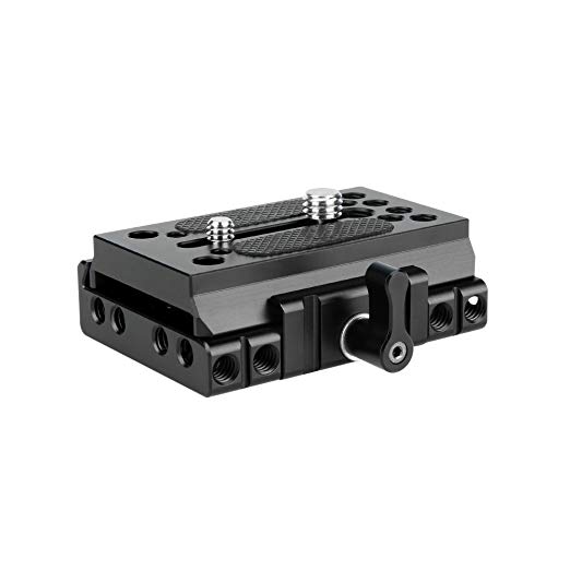 NICEYRIG Quick Release Base with Plate Applicable Camera DSLR 15mm Rail Support System, Compatible with Manfrotto 577, 501, 504, 701
