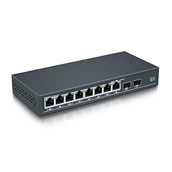 10-Port Gigabit Ethernet Fiber Switch, with 2 SFP Slots (1000M), Without Transceiver