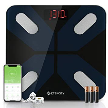 Etekcity Scale, Smart Body Fat Scale, Bathroom Bluetooth Digital Weight Scale Tracks 13 Key Compositions Analyzer, 6mm-Thick Glass, Sync with Fitbit, Apple Health and Google Fit, 400 lbs