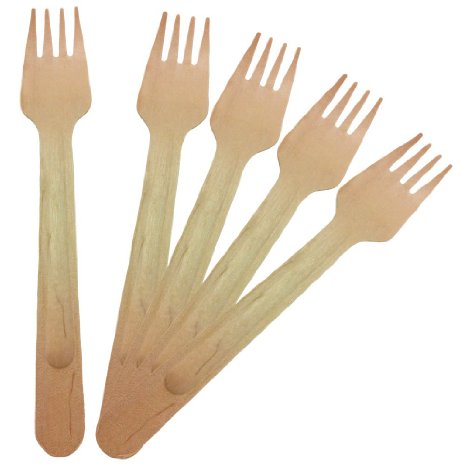 Birchware 100-Piece Classic Compostable Wooden Forks