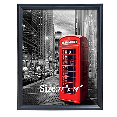 PETAFLOP 11x14 Frame Black Picture Frames 11 x 14 Wall and Tabletop Display Poster Frame