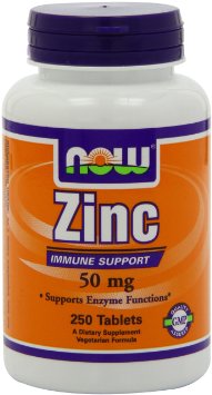 Now Foods Zinc Gluconate 50mg Tablets 250-Count