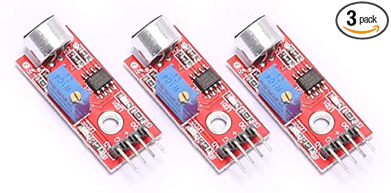 DEVMO 3PCS Mic Microphone Sensor High Sensitivity Sound Detection Module Compatible with Arduino PIC AVR