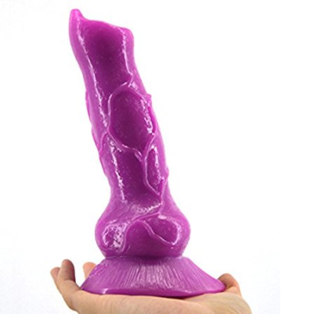Sexy Diary 7.3" Realistic Dildo Flexible Silicone Dildo Female Masturbation Stimulator with Empty Wolf's Glans and Powerful Suction Base Cup - Purple