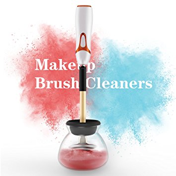 Makeup Brush Cleaner - Fiream Multi-function Electric 360 Rotation Brush Cleaner and Dry in Seconds, Professional Cleaner Kit with 8 Rubber Collars for All Makeup Brushes