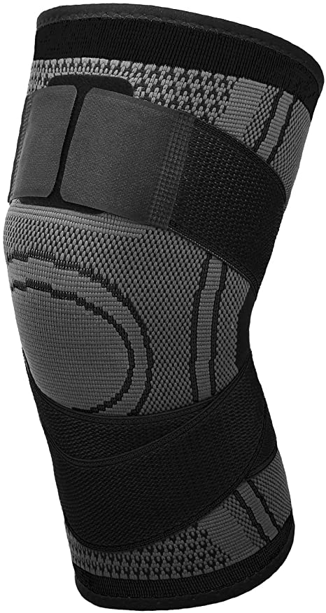 MoKo Knee Compression Sleeve, Adjustable Knee Brace Stabilizers Support with Straps for Arthritis Meniscus Tear Joint Pain Relief Injury Recovery, Dance Weightlifting, Running, Basketball, Volleyball