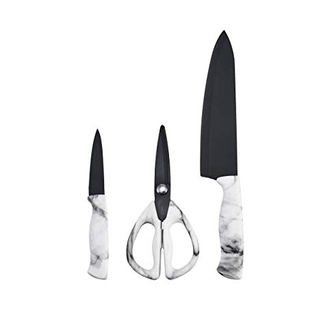 Farberware 5224670 Marble Knife Set, one Size, White