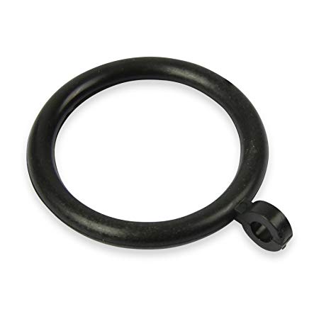 30 Pack of Black Plastic Curtain Rings for up to 28mm Poles