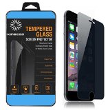 iPhone 6S Privacy Screen Protector KINGCOO Apple iPhone 6 Privacy Screen Protector Anti-Spy Tempered Glass Screen Guard - Keep Your Information Private - Protect Your Screen from Scratches and Drops