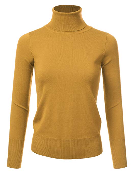 NINEXIS Women's Basic Long Sleeve Soft Turtle Neck Sweater Top