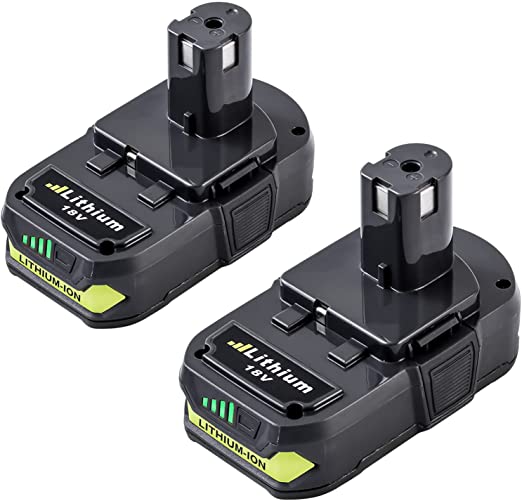 2 Packs 3.0Ah 18 Volt P102 Replacement Battery Compatible with Ryobi 18V Battery Lithium ONE  P103 P104 P105 P107 P108 P109 P190 P122