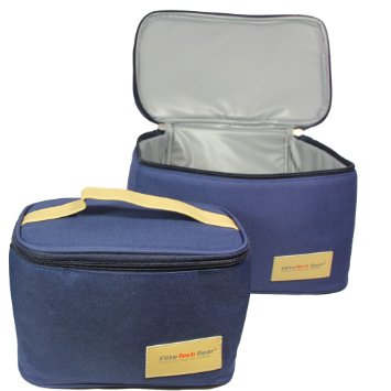 EliteTechGear Insulated Lunch Box Cooler -Set of 2 Sizes Dark Blue