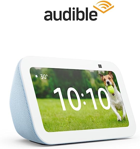 All-new Echo Show 5 (3rd Gen, 2023 release) Cloud Blue with Audible Premium Plus 3-month Free Trial