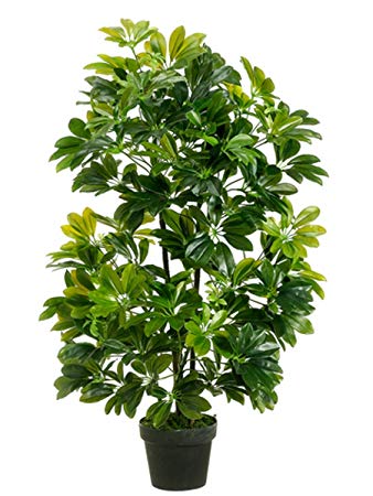 One 40 inch Outdoor Artificial Schefflera Palm Tree UV Rated Potted Plant