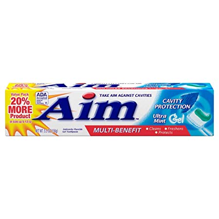 Aim Cavity Protection Toothpaste Ultra Mint Gel, 5.5 Ounce, Pack of 4