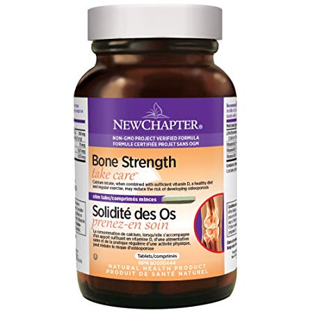 New Chapter Calcium Supplement with Vitamin K2   D3 - Bone Strength Clinical Strength Plant Calcium with Vitamin D3   Magnesium - 180 ct Slim Tabs