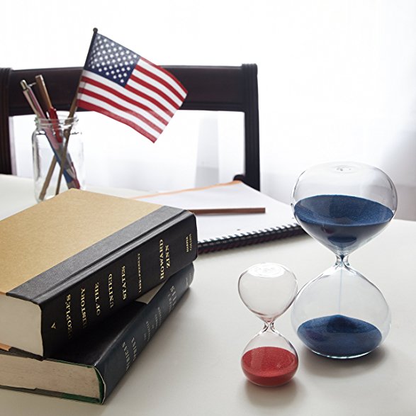 30 & 5 Minute Gravity Hourglasses - Time Management & Productivity Tools - Old Glory Red and Blue