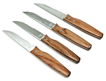 Charcoal Companion CC1115 Orchard Rosewood Handle Steak Knives, Set of 4