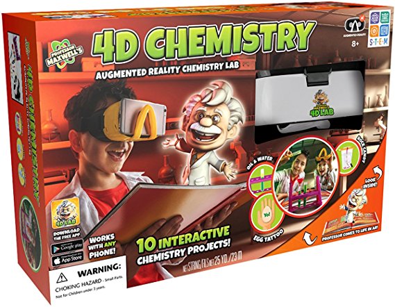 Spicebox Books 4D Chemistry Augmented Reality Science Kit, Red, 17" x 11" x 5"