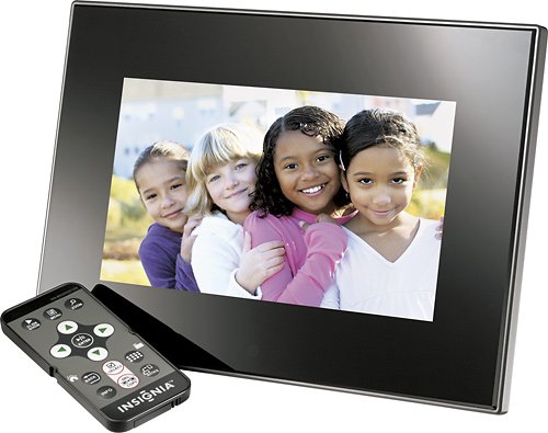 Insignia™ - 7" Widescreen LCD Digital Photo Frame - Black
