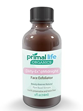 Dirty Ex @Midnight BEST Exfoliating Facial Scrub and Polisher - Virtually Eliminates Dry, Flaky Skin and Brings Out Youthful Shine - Repair Damage - 100% Organic - Primal Life Organics