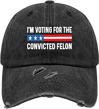 Trump 2024 Convicted Felon, I'm Voting Convicted Felon Hats for Men Funny Trucker Hat Funny Trucker Hat Grandpa Hat Fashion