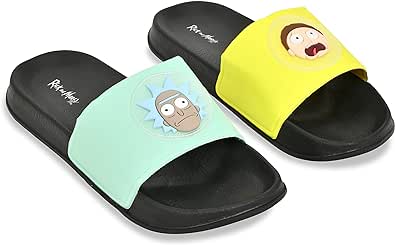 RICK AND MORTY Mens Slides - Officially licensed Slides - Rick Sanchez and Morty Smith