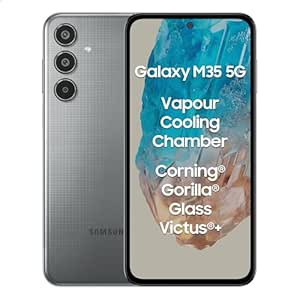 Samsung Galaxy M35 5G (Thunder Grey,8GB RAM,256GB Storage)| Corning Gorilla Glass Victus | AnTuTu Score 595K  | Vapour Cooling Chamber | 6000mAh Battery | 120Hz Super AMOLED Display| without Charger