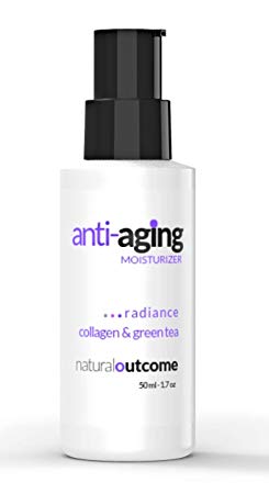 Anti Aging Face Moisturizer Cream Collagen & Green Tea by Natural Outcome Skincare - Hydrating Facial Lotion 1.7 oz