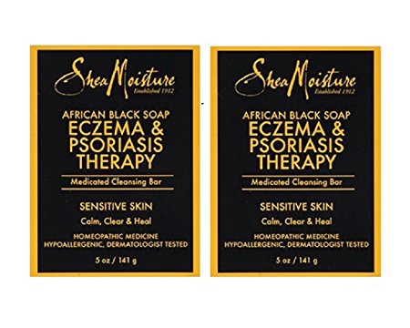 SheaMoisture Eczema & Psoriasis Therapy African Black Soap, 5 oz - 2pc