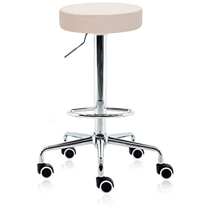 Dr.lomilomi Hydraulic Rolling Medical Massage Salon Spa Bar Stool Chair 507 (Vanilla)