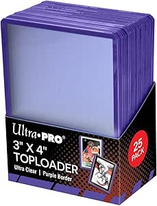 Ultra PRO - 3x4 Purple Border Toploaders 25ct. - Toploaders for Cards with Card Sleeves, Protect Baseball Cards, Sorts Cards & Collectible Trading Cards, Pairs well with Ultra PRO Card Sleeves