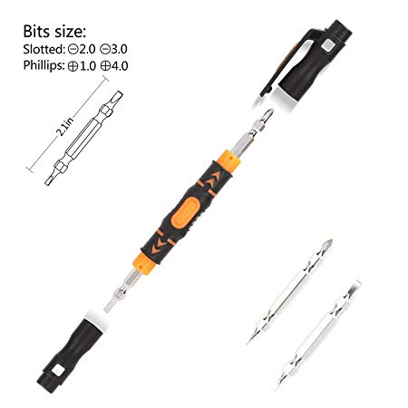 Jakemy Precision Multibit Pocket Screwdriver with 4 Assorted Bits(3 PACK)