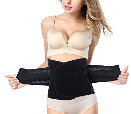 Maternity Breathable Elastic Postpartum Postnatal Recoery Support Tummy Fat Muffin Top Burning Lost Weight Waist Trimmer Slimming Belt Body Shaper Wrapper Wrist Braces (L)