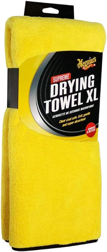 Meguiar’s X1905EU Supreme Microfibre Car Cleaning Drying Towel XL, Yellow