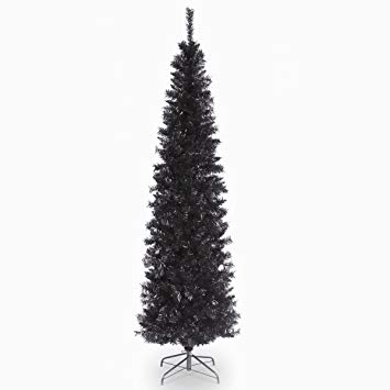 National Tree 6 Foot Black Tinsel Tree with Metal Stand (TT33-704-60)