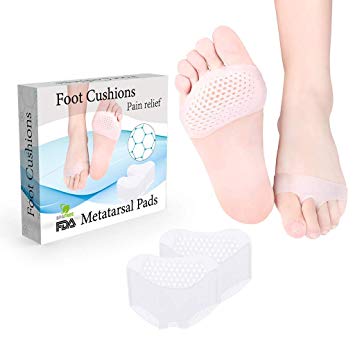 Metatarsal Pads Ball of Foot Cushions Set Soft Gel Foot Pads for Mortons Neuroma Callus Metatarsal Foot Forefoot Pain Relief Bunion Cushioning Relief Women Men - 2 Pieces