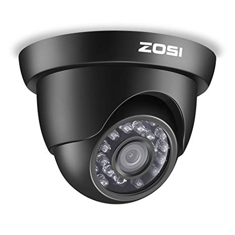 ZOSI 1/3" 1000TVL 960H 24PCS IR LEDs Security Surveillance CCTV Camera Had IR Cut 3.6mm Lens High Resolution Outdoor Weatherproof Cameras- 65ft (20m) IR Distance