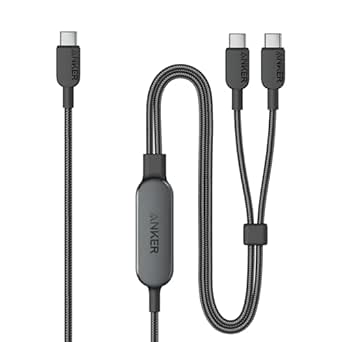 Anker USB C auf USB C Kabel, 140W Max 2-in-1 USB C Kabel 1,2m, für iPhone 16/16 Pro/16 Pro Max/16 Plus/15 Serie, Galaxy S24/S23, MacBook Air/Pro, Lenovo, HP, iPad, und mehr (USB 2.0, Flecht-Design)