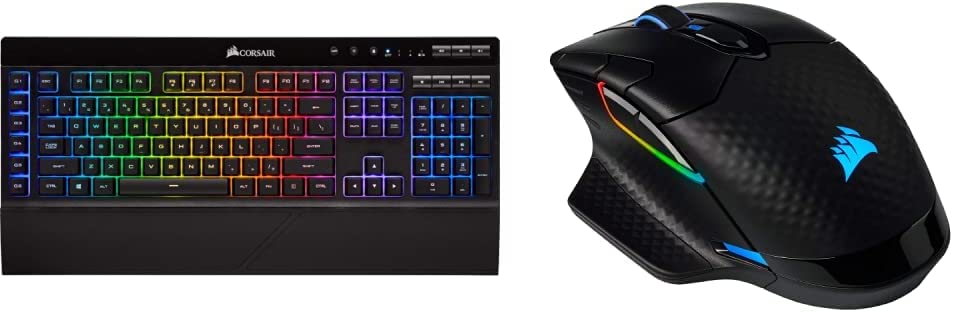 Corsair Dark Core RGB Pro SE, Wireless FPS/MOBA Gaming Mouse & K57 RGB Wireless Gaming Keyboard - &lt;1ms Response time with Slipstream Wireless - Connect with USB dongle, Bluetooth or Wired, Black