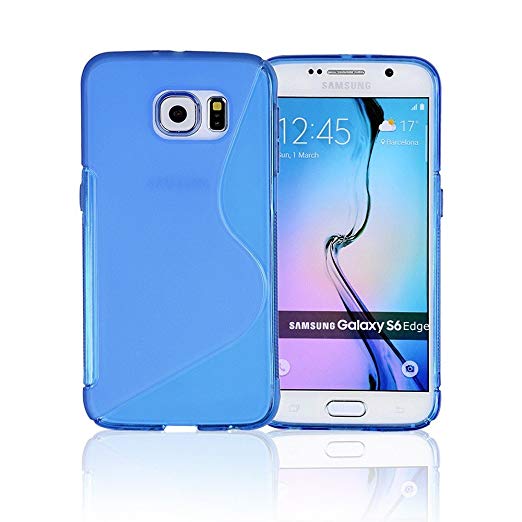 Galaxy S6 Phone Case, Galaxy s6 Case | Samsung Galaxy s6 SIV S IV i9600 - Custom Pretty Wallet Thin Soft Gel Shell Cover Skin Phone Case by Cable and Case | Not Edge Compatible - Clear Blue