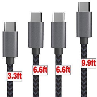 USB Type C Cable,[3 6×2 9 Ft 4Pack] by Ailun,High Speed Type-C to USB A Sync & Charging Nylon Braided Cable for Samsung Galaxy S9/S9  & More Smartphone&Tablets [Silver&blackgrey]