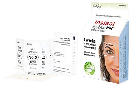 Godefroy Instant Eyebrow Color, Dark Brown, .18 ounces, 12-weeks of long lasting brow color, 3-applications per kit