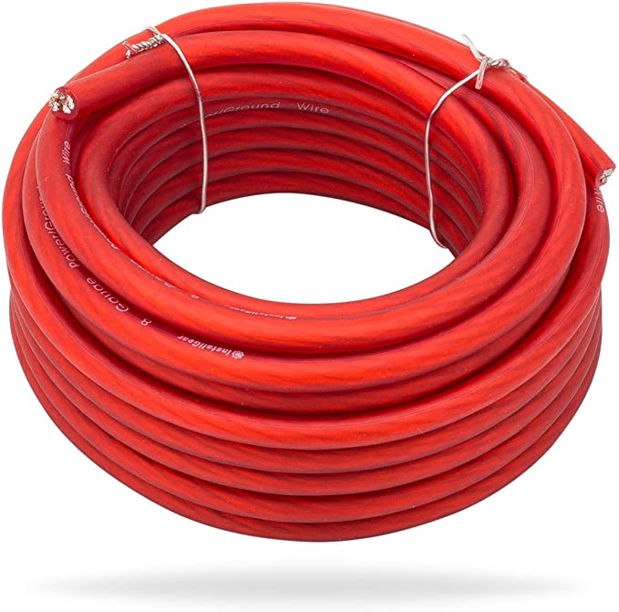 InstallGear 8 Gauge Red 25ft Power/Ground Wire True Spec and Soft Touch Cable